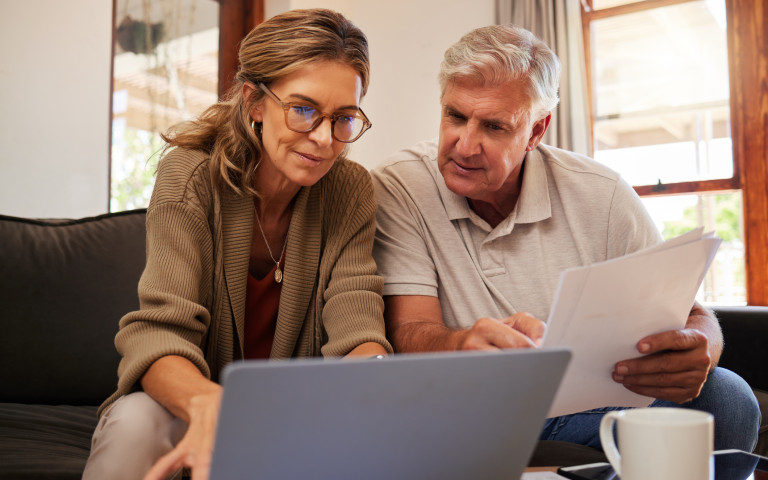 couple watching finances